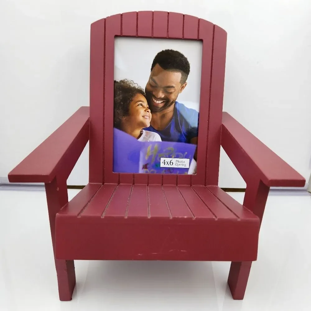 🔹️NWOT Red Adirondack Beach Chair 4x6 Picture Frame